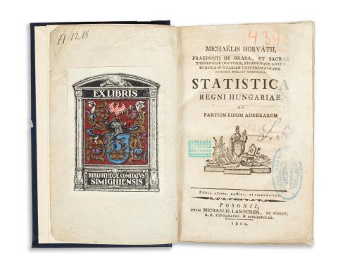 Horváth [Mihály] Michaelis: Statistica regni Hungariae, partium eidem adnexarum. Editio altera.  Posonii, 1802, Typis Michaelis Landerer de Füskut 