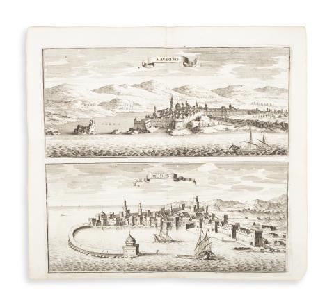 Navarino [Pülosz] és Modon [Methoni] látképe  XVII. század 