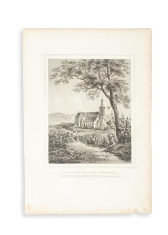 Sopron látképe:  Rohbock, Ludwig - Hels, G. - Szt. Mihály temploma Sopronyban. Die St. Michaelskirche in Oedenburg  Darmstadt, 1856, Druck & Verlag von Gustav Georg Lange 