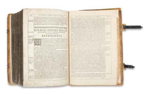 Pázmány Péter: A Romai Anyaszentegyház Szokasából, minden vasarnapokra, es egy-nehany innepekre, Rendelt Evangeliomokrúl, predikacziok. Mellyeket, elő nyelvenek tanitasa-utan Irásban foglalt Cardinal -.- esztergami ersek.  Posonban, 1636. [Jezsuita ny.] 
