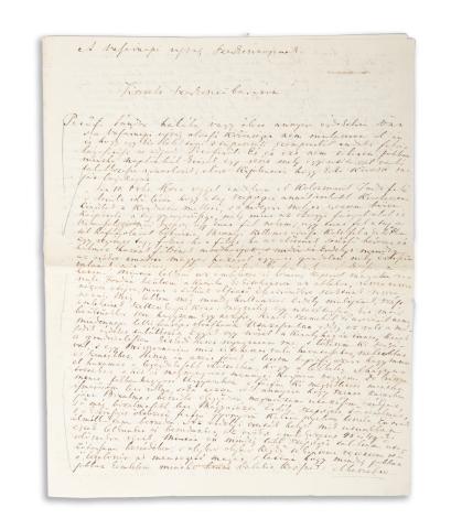 Czelder Márton autográf levele a Vasárnapi Ujság szerkesztőségéhez a Petőfivel való 1861 évi találkozásáról   Oláhország, 1861. március 10. 