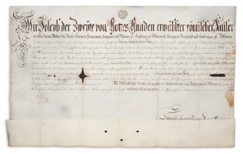 II. József oklevele 1789  