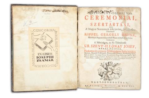 Rippel, [Gregor] Gergely: Anya-Szent-Egyháznak Ceremoniái, és Szertartási, ...  Nagy-Szombatban, 1754. Akadémiai Bötükkel 