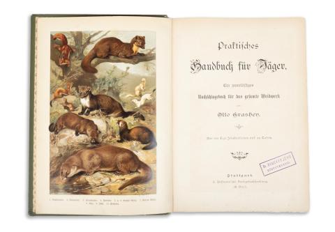 Grashey, Otto: Praktisches Handbuch für Jäger: ein zuverlässiges Nachschlagebuch für das gesamte Weidwerk.    Stuttgart, [1894]. Hoffmann. 