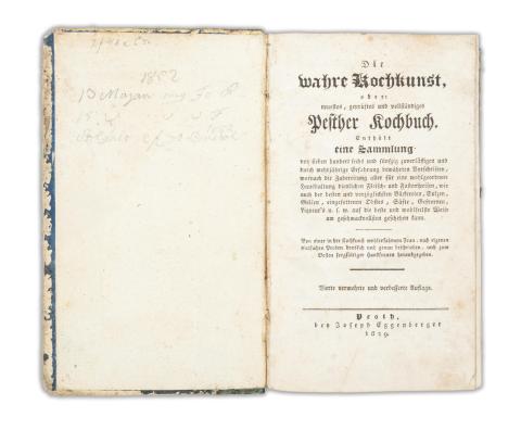 Saint Hilaire, Josephine: Die wahre Kochkunst, oder: neuestes, geprüftes und und vollständiges Pesther Kochbuch  Pesth, 1829, Joseph Eggenberger und Sohn. 