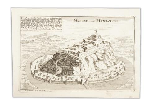 Munkács rézmetszetű látképe: Bodenehr, Gabriel: Mongats oder Munkatsch  [Augsburg, 1720.] A[ugusta] V[indelicorum]. 