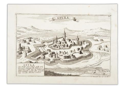 Gyula rézmetszetű látképe: Bodenehr, Gabriel: Guila  [Augsburg, 1720.] A[ugusta] V[indelicorum]. 