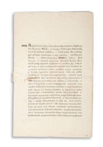 Cenzori jelentés  Stancsics [Táncsics] Mihály Népkönyv című művéről  Budán, 1846 