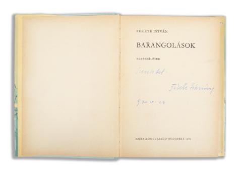 Fekete István: Barangolások. Csergezán Pál rajzaival.   Budapest, 1968. Móra 