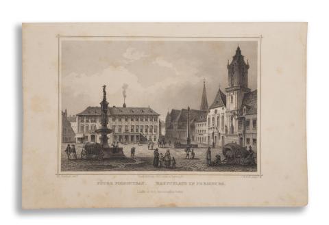 Pozsony látképe: Hunfalvy, [János] Johann - Rohbock, Ludwig: Főtér Pozsonyban. Hauptplatz in Pressburg  Darmstadt, 1864, Druck & Verlag von Gustav Georg Lange 