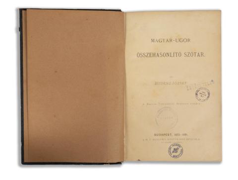 Budenz József: Magyar -  ugor összehasonlító szótár  Budapest, 1873-1881, MTA 