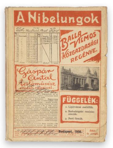Balla Vilmos: A Nibelungok (Balla Vilmos közgazdasági regénye két részben)  Budapest, 1930, Légrády testvérek 